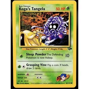 Vintage Pokemon Trading Card - Near Mint - 81/132 Koga's Tangela - Gym Challenge